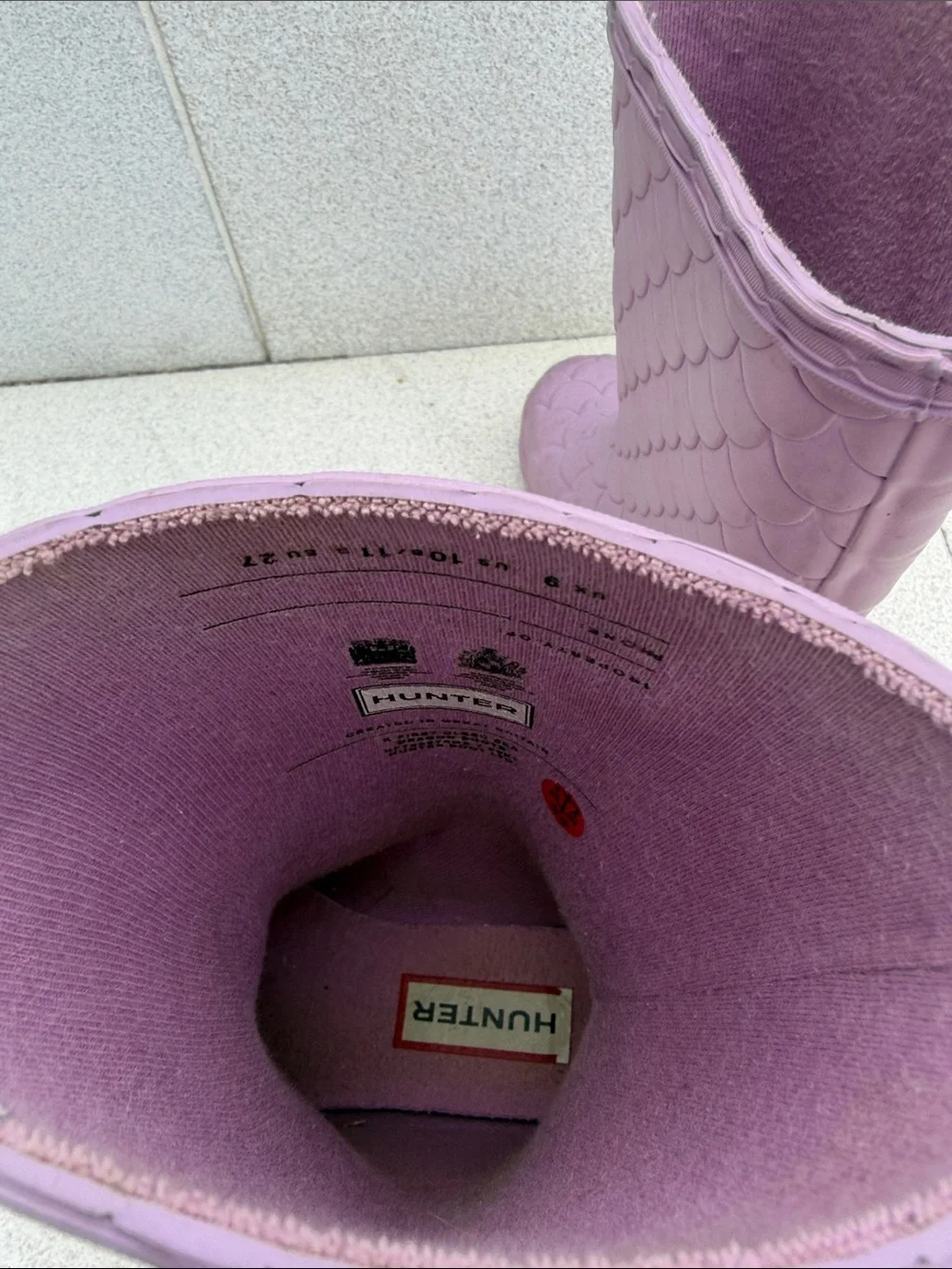 Hunter Kids Lilac mermaid Rain Boots US 10